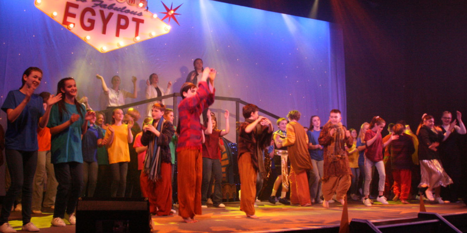 Egypt scene on stage in Joseph