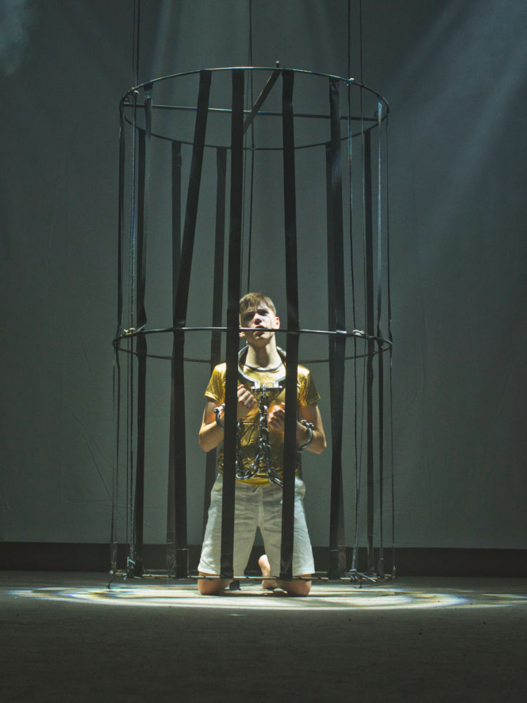 Joseph in jail on stage in Joseph