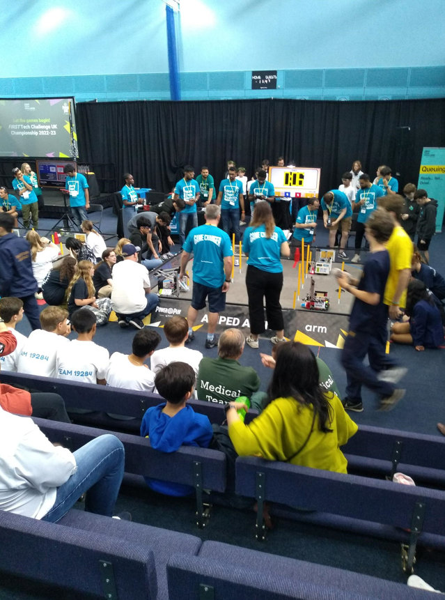 Spectators watch robotics competition